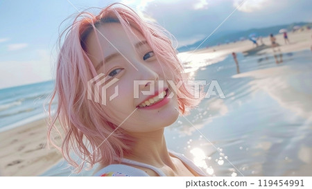 Young woman on the beach 119454991