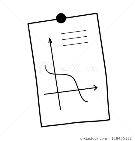 pinned piece of paper with a mathematical notation pinned piece of paper with a mathematical notation 119455132