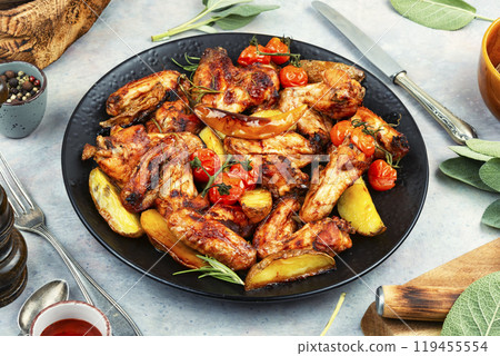 Grilled chicken wings. Grilled chicken wings. 119455554