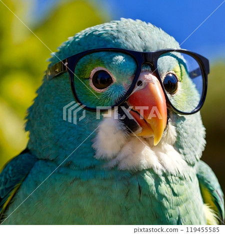 戴眼鏡的長尾小鸚鵡 119455585