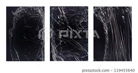 Vector texture of plastic film set 119455640