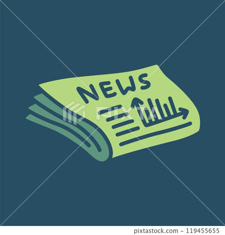 Doodle newspaper icon or logo, hand drawn in minimalistic style Doodle newspaper icon or logo, hand drawn in minimalistic style 119455655