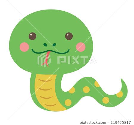 New Year's card material, Year of the Snake, Cute snake illustration 119455817