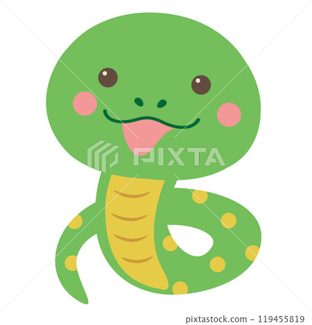 New Year's card material, Year of the Snake, Cute snake illustration 119455819