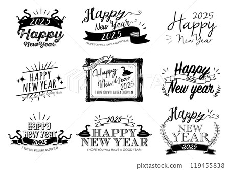 2025_Stylish New Year's card material set Silhouette 2025_Stylish New Year's card material set Silhouette 119455838