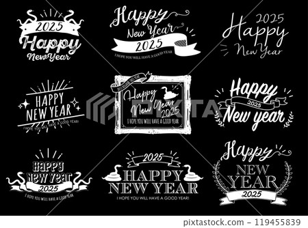 2025_Stylish New Year's card material set Silhouette 2025_Stylish New Year's card material set Silhouette 119455839