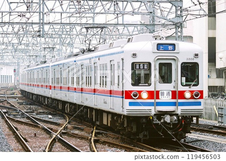 Keisei Electric Railway 3300 series train heading for Ueno on the Keisei Main Line 119456503