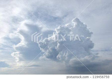 white and dark rain cloud floating on sky in evening white and dark rain cloud floating on sky in evening 119456750