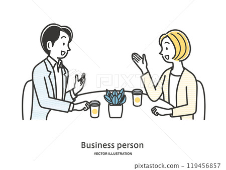 男性及女性辦公室職員開會 119456857