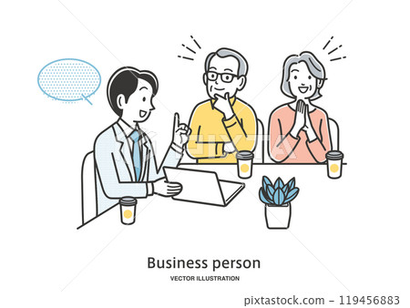 老夫婦向男性顧問諮詢 119456883