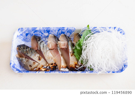 Fatty grilled marinated mackerel 119456890