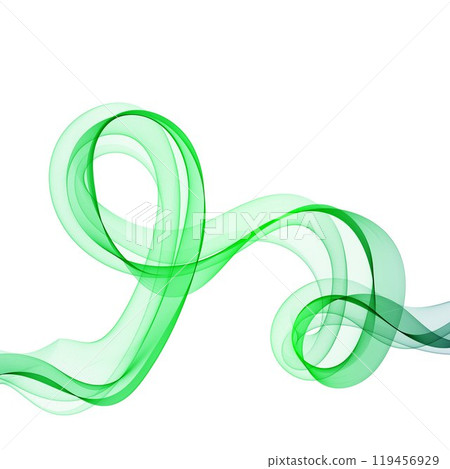 Abstract green wavy lines. Colorful vector background. smoke transparent green wave. Eps 10 119456929