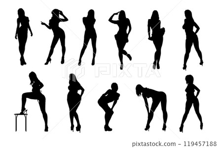 性感姿勢的女性剪影（第 2 集） 119457188