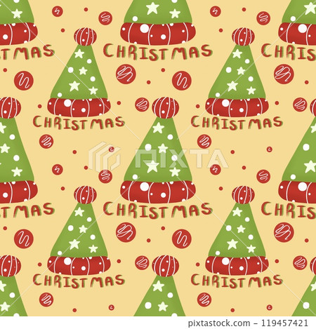 Santa hat pattern, seamless pattern illustration. 119457421