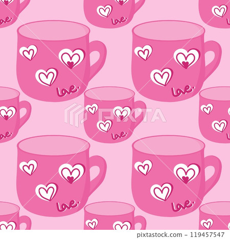 Mug in love pattern. Mug in love pattern. 119457547
