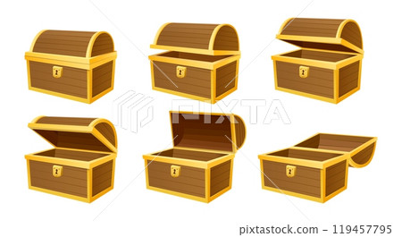 Chest treasure box open and closed Chest treasure box open and closed 119457795