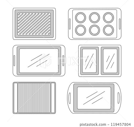 Baking tray icon set Baking tray icon set 119457804