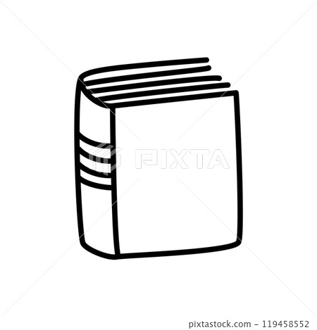 Doodle book icon freehand drawn with thin line in minimalistic style 119458552