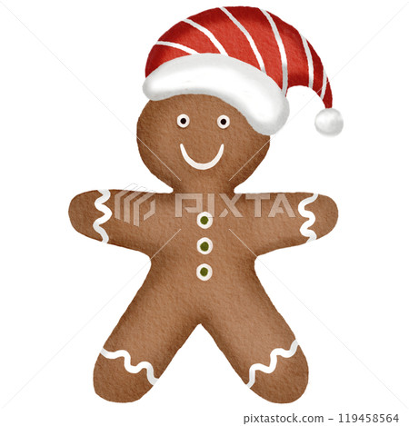 Gingerbread watercolor clipart, cozy Christmas a cute hand drawn, Festive holiday card design. Greeting cards, wallpapers, winter season party decorations Gingerbread watercolor clipart, cozy Christmas a cute hand drawn, Festive holiday card design. Greeting cards, wallpapers, winter season party decorations 119458564
