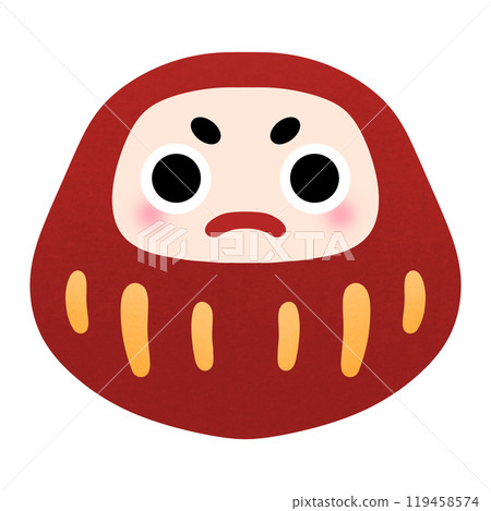 Daruma Cartoon Doll Japanese Style 119458574