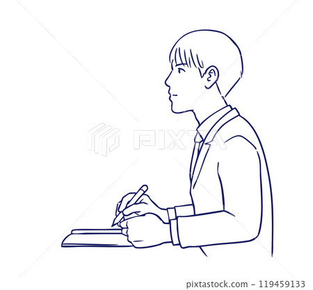 高中男孩正在上課 119459133