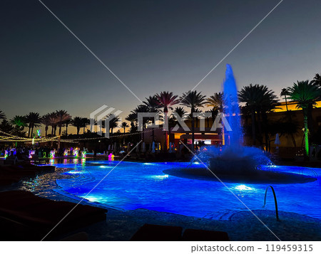 Luxury hotel night pool party 119459315