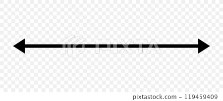 Straight Long Arrow. Icon of width, height, thickness, depth and length. Simple black symbol for measuring. Vector illustration on transparent background Straight Long Arrow. Icon of width, height, thickness, depth and length. Simple black symbol for measuring. Vector illustration on transparent background 119459409