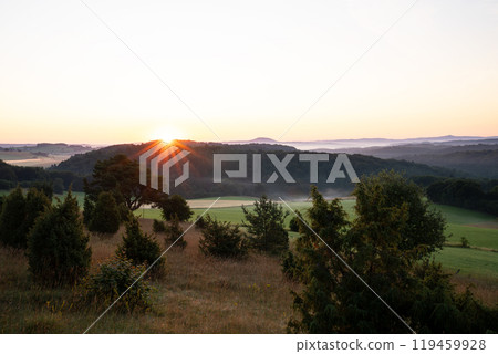 Summer landscape, Eifel close to Blankenheim, North Rhine Westphalia, Germany 119459928