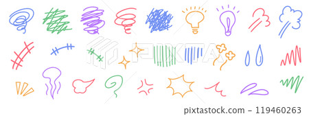 手繪插畫圖示表達情感 手繪插畫圖示表達情感 119460263