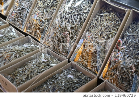 Korean Seafood Food. Dried anchovies 119460729