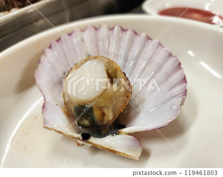 Steamed clams. Korean seafood food 119461803