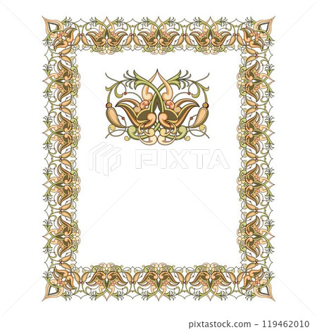 Vintage traditional realistic black and color frames set on white background isolated vector illustration 119462010