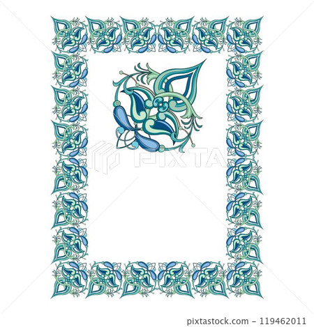 Vintage traditional realistic black and color frames set on white background isolated vector illustration 119462011