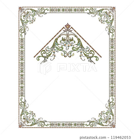 Vintage traditional realistic black and color frames set on white background isolated vector illustration 119462053