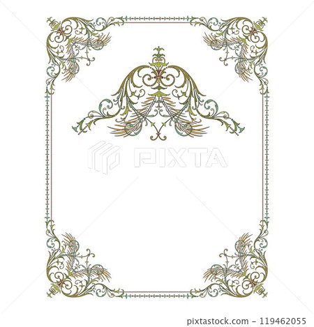Vintage traditional realistic black and color frames set on white background isolated vector illustration 119462055