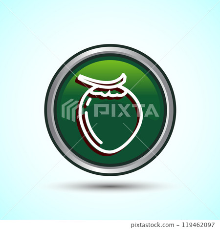 Coconut fruit icon design illustration, Organic fruit icon sign for apps and websites, Button Design 119462097