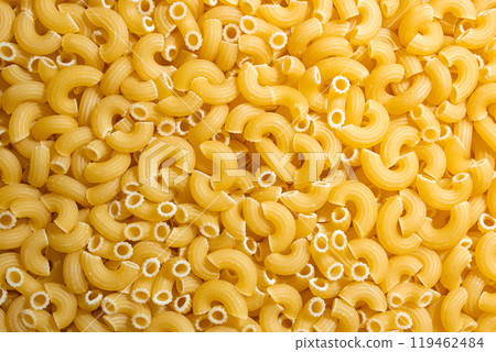 Uncooked Chifferi Rigati Pasta Background 119462484