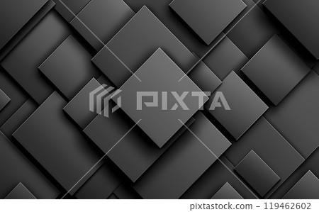 Dynamic composition of different black cubes creates a modern abstract design. Best suited for Black Friday advertising 119462602