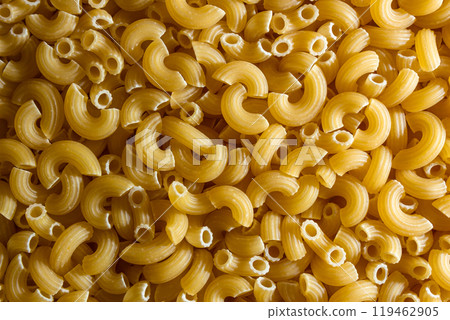 Uncooked Chifferi Rigati Pasta Background Uncooked Chifferi Rigati Pasta Background 119462905