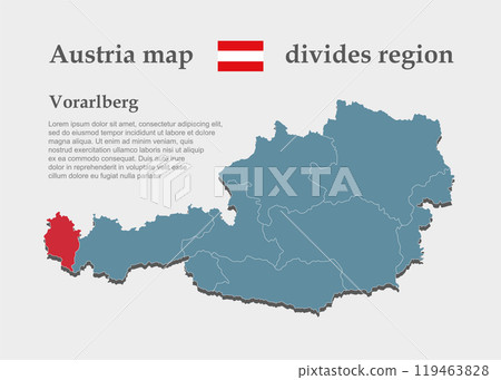 Vector map Austria, province Vorarlberg 119463828