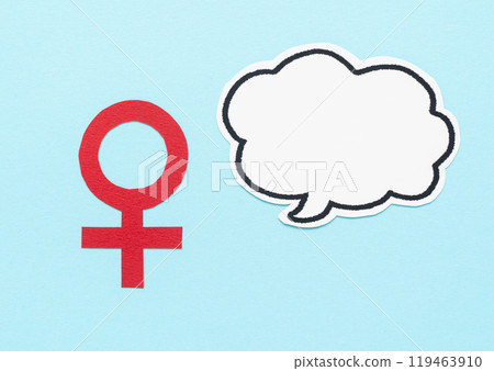 Female symbol and speech bubble Gender symbol Mark Symbol Female Woman ♀ 119463910
