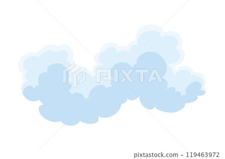 Cloud icon. Abstract white cloudscape icon symbol. Shapes in flat style. Vector cloudy design element 119463972