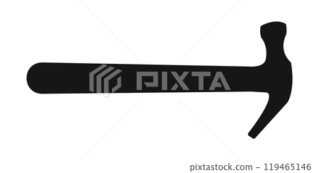 Hammer icon. Handyman tool pictogram isolated on white background. Toolkit of carpenter, repairman, builder or master. Vector garphic illustration 119465146