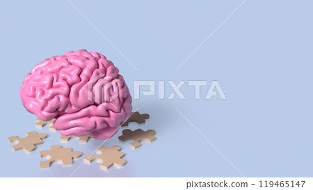 The brain and jigsaw for sci or education concept 3d rendering. 119465147