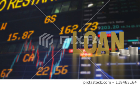 The loan and coins for Business concept 3d rendering. 119465164