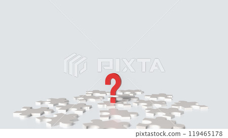 The red question mark and white jigsaw for Business concept 3d rendering. 119465178