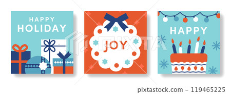 聖誕節流行卡插圖集（向量設計多彩） 119465225
