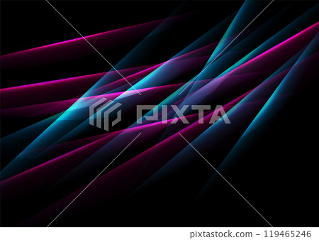 Blue purple neon laser lines abstract retro futuristic background 119465246