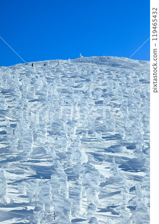 Yamagata Zao Ski Resort Gondola Station Spectacular view of the frost-covered field from the top of Mt. Jizo 119465432