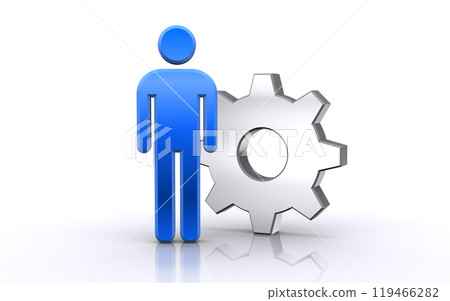 Human icon and gears Human icon and gears 119466282